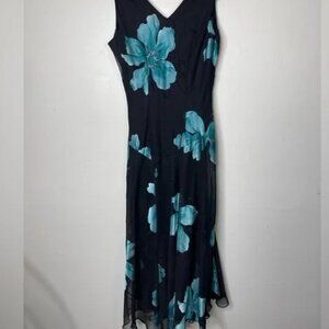 Long Blue Floral Summer Dress